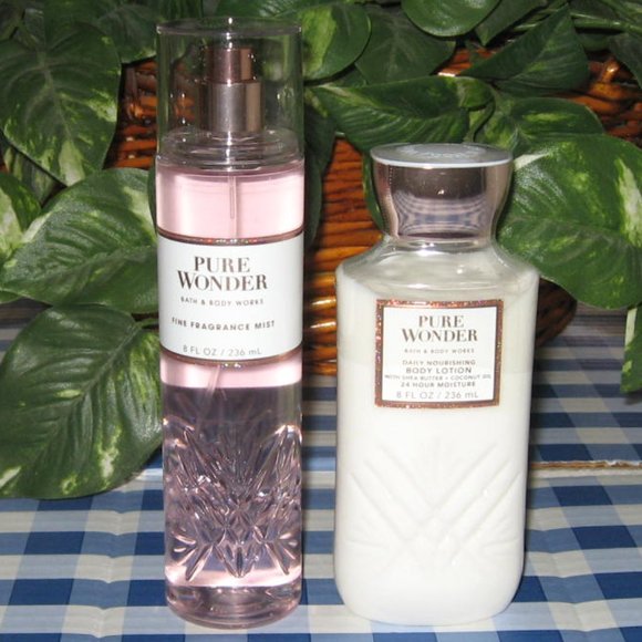 BBW Pure Wonder Fine Fragrance Mist + Body Lotion Lot of 2 New - Picture 1 of 3